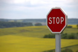 A red STOP sign