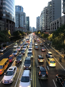 cars on a busy road